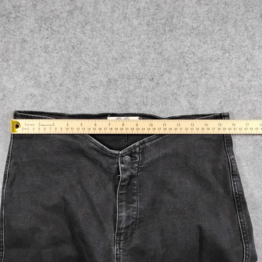 We The‎ Free Free People Black Wide Leg Flare Jeans Size 32 High Rise Stretch